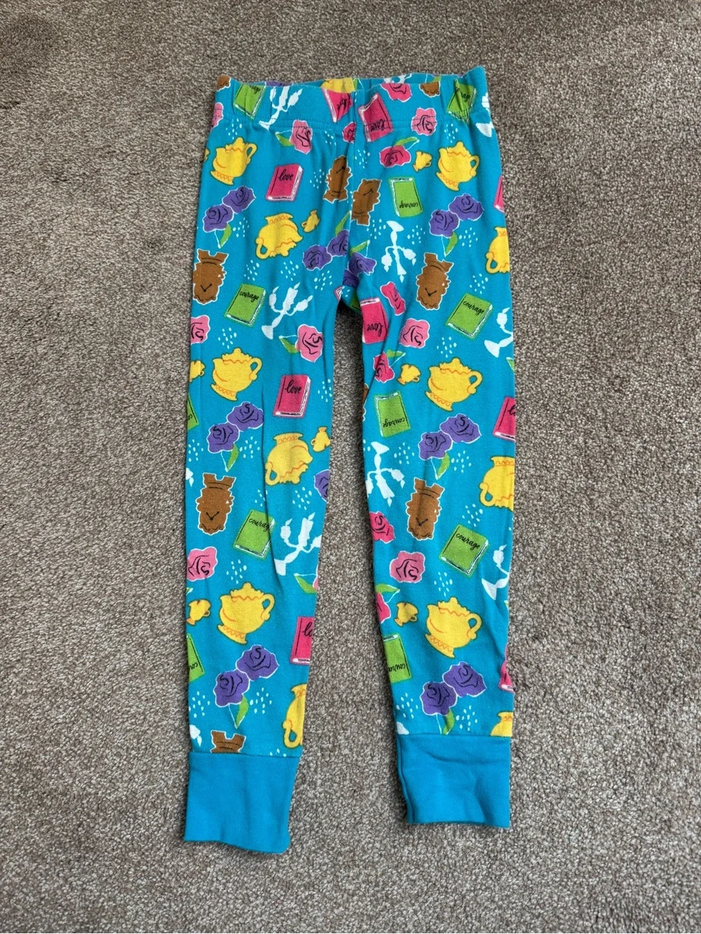 Disney Belle Pajama Set in Yellow, Teal & White